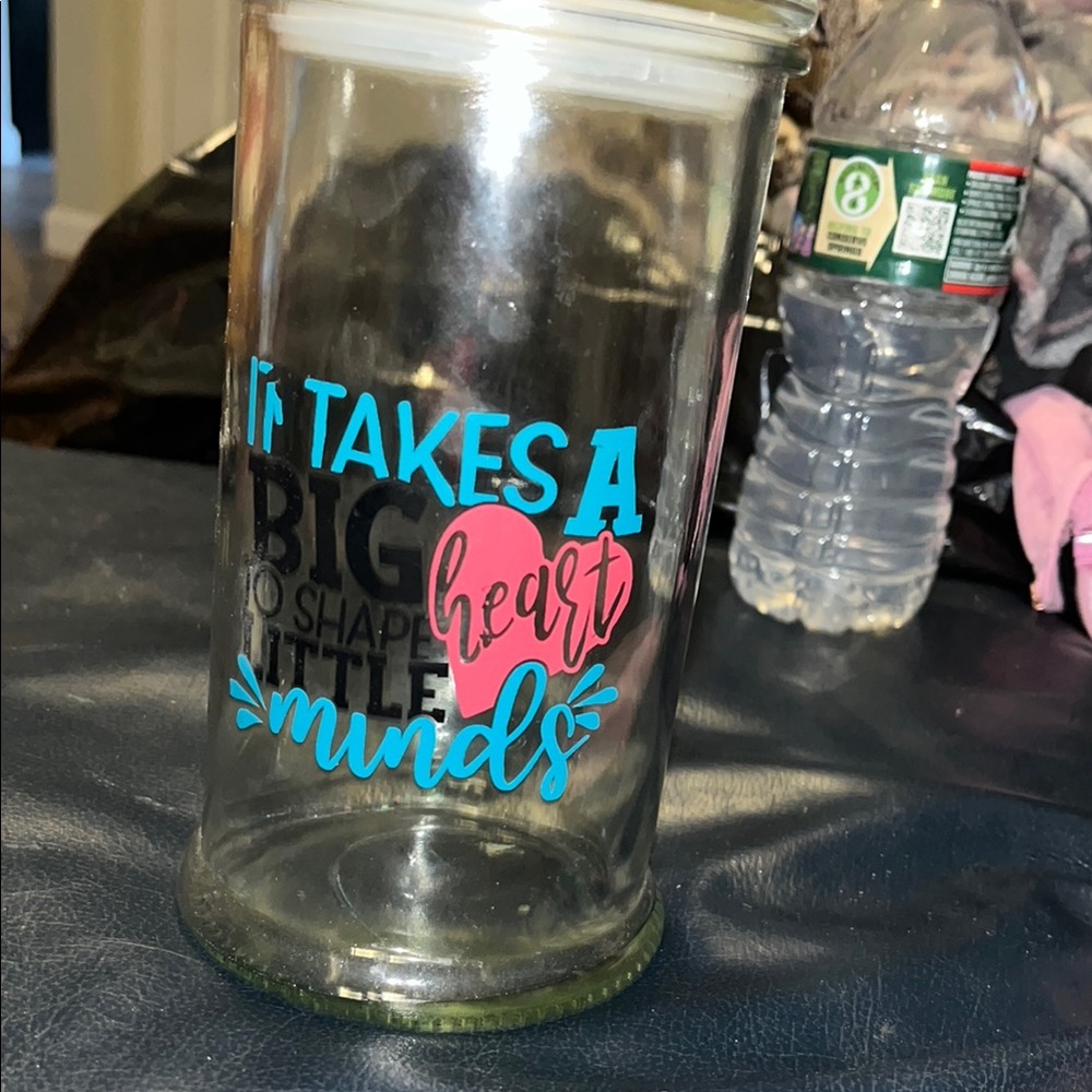 Inspirational Glass Jar with Heart Design